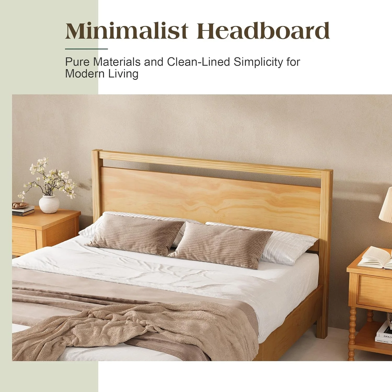 Eco-Friendly Full Size Premium Grade Solid Platform Bed Headboard Prestigious