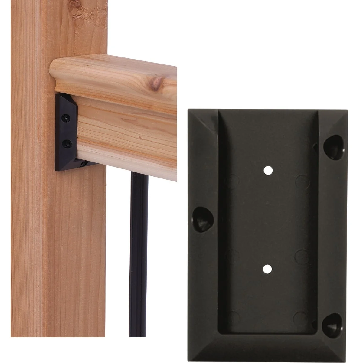 Reliable Deckorators Black Plastic Rail Bracket 2-Pack Excellent