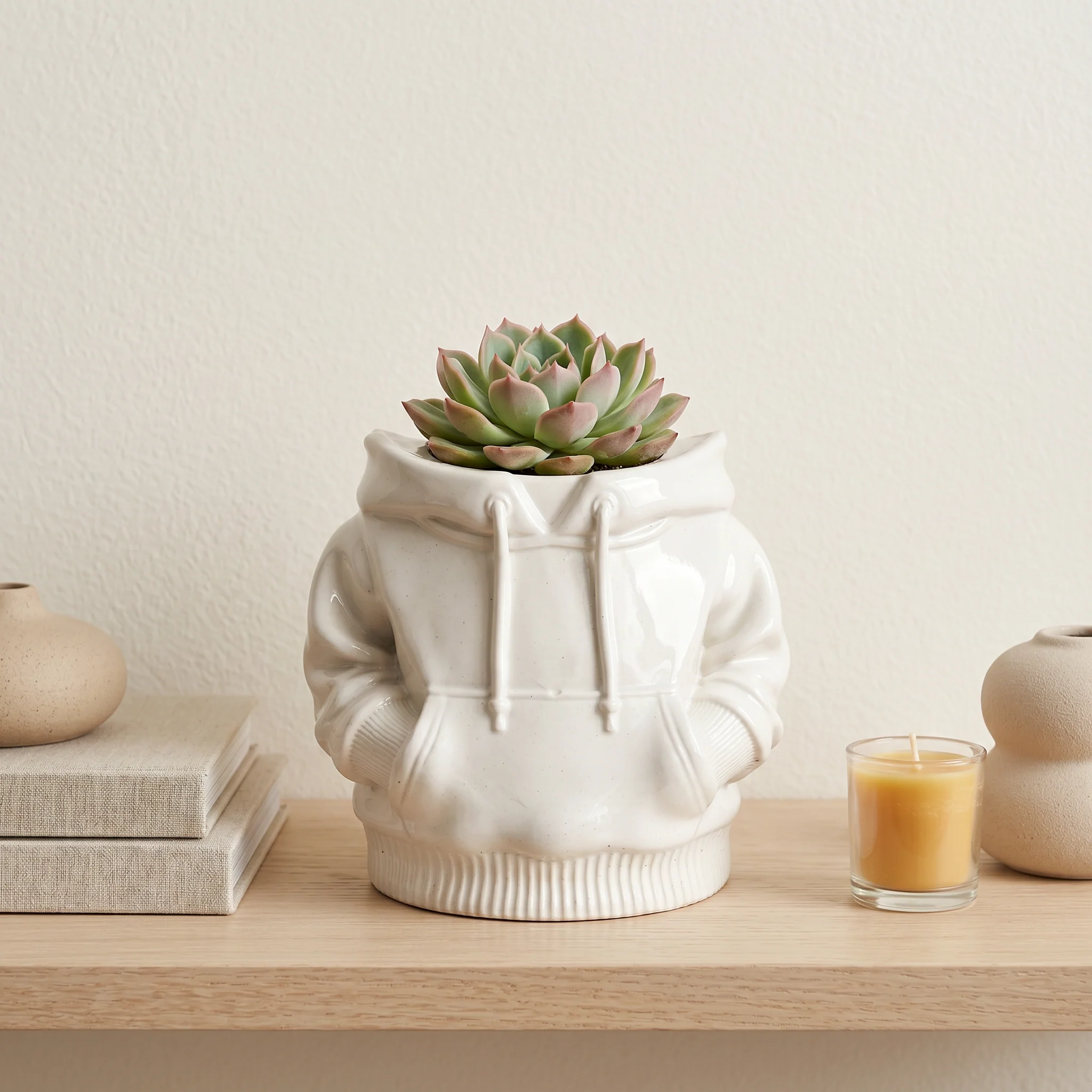 Excellent Hoodie Planter Gypsum White 4 Healthy