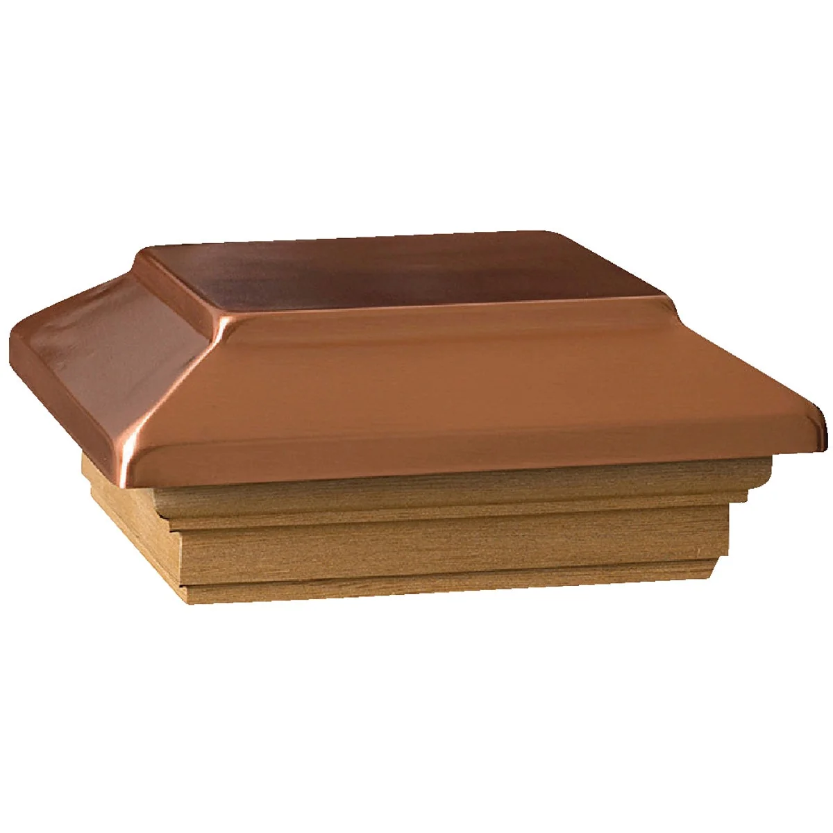 Elite Deckorators 6 In. x 6 In. Plastic Top Cedar Base Press-On Post Cap Official