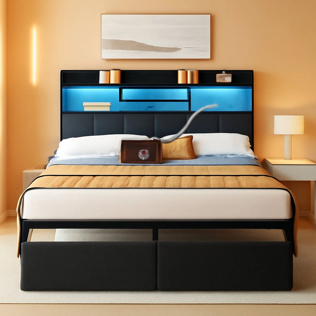Expertly Made Queen Platform Bed Frame With Ultra comfortable Storage Exclusive