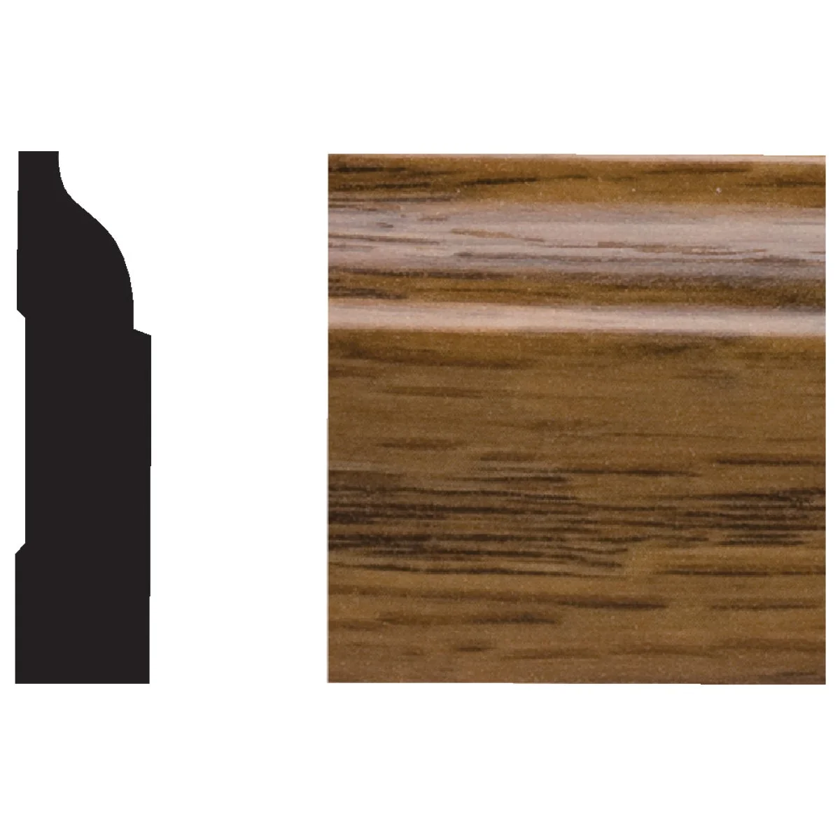 Efficient Royal 3 8 In. W. x 1-1 4 In. H. x 7 Ft. L. Highland Oak PVC Interior Colonial Stop Molding Carefully Designed