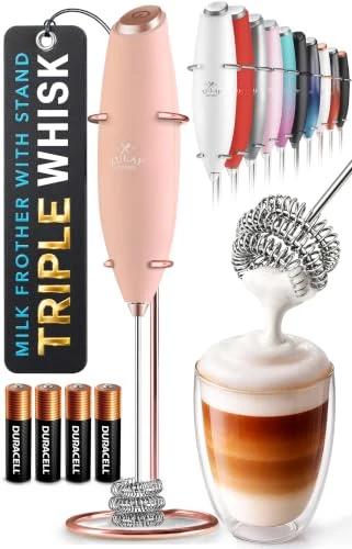 Effective Powerful Milk Frother Wand With Duracell Batteries Versatile