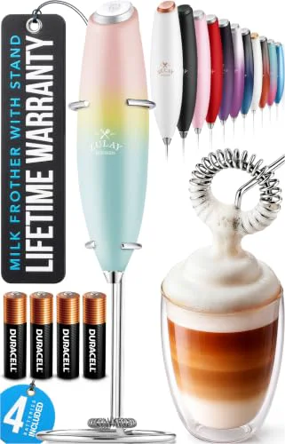 Dependable Powerful Milk Frother Wand With Duracell Batteries Secure