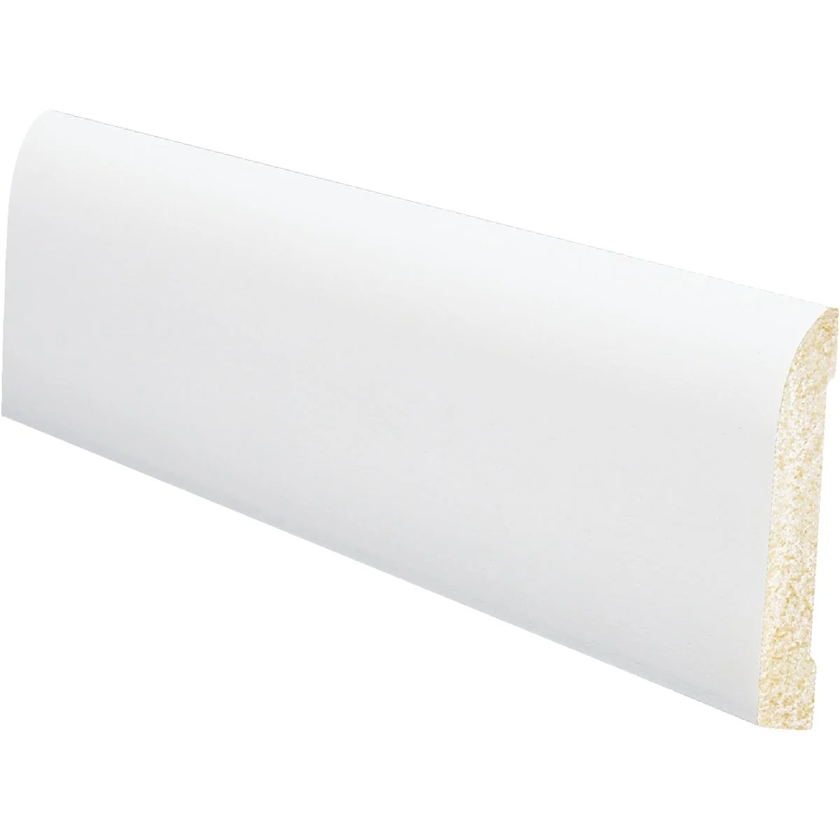 World-Class Inteplast Building Products 7 16 In. W. x 3-3 16 In. H. x 8 Ft. L. Crystal White Polystyrene Ranch Base Molding Next-Generation