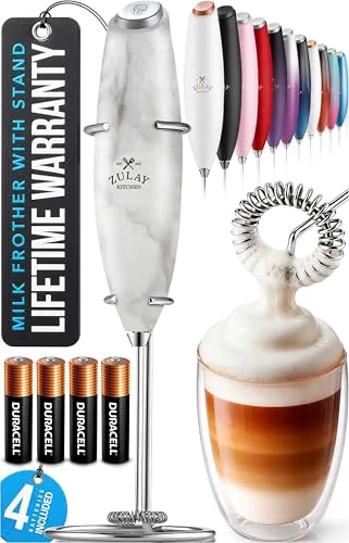 Official Powerful Milk Frother Wand With Duracell Batteries Efficient