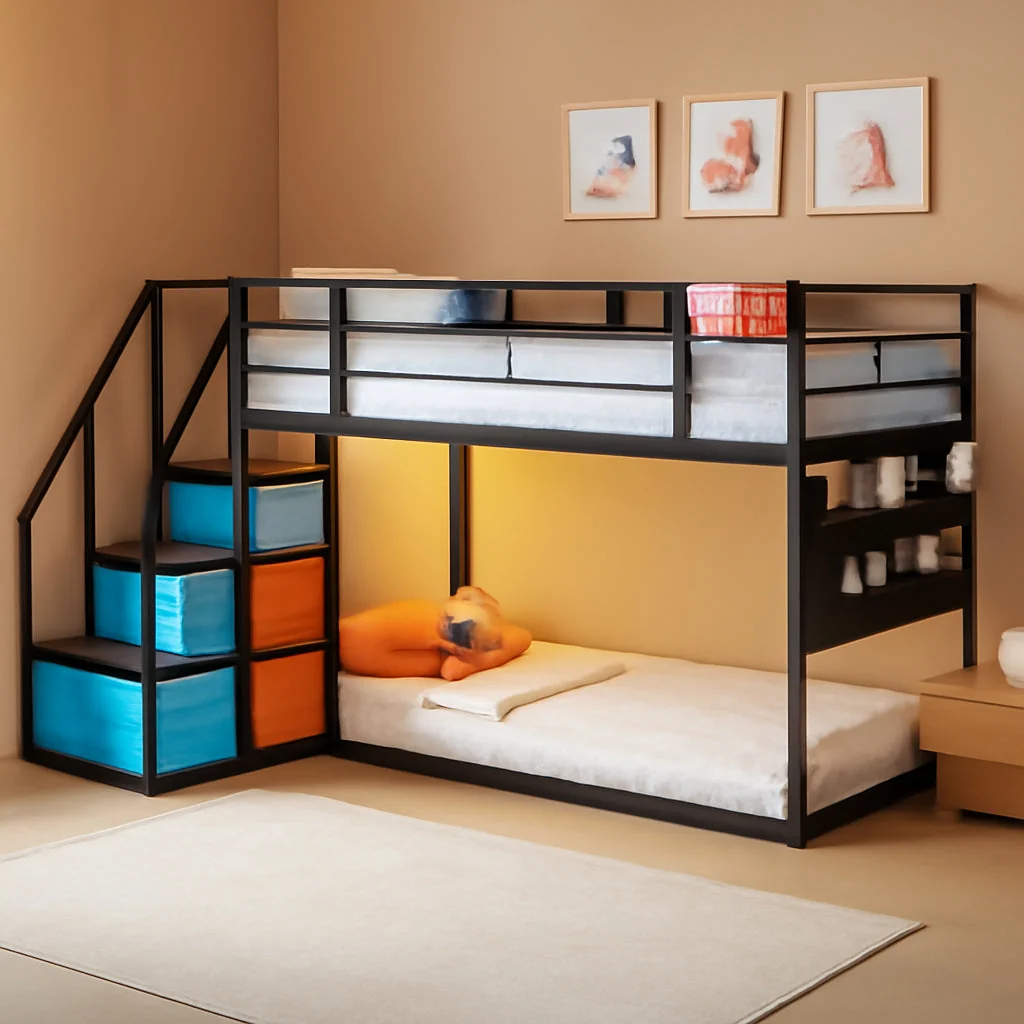Lightweight Twin Bunk Bed With Integrated Full Length Storage Drawers Black Versatile
