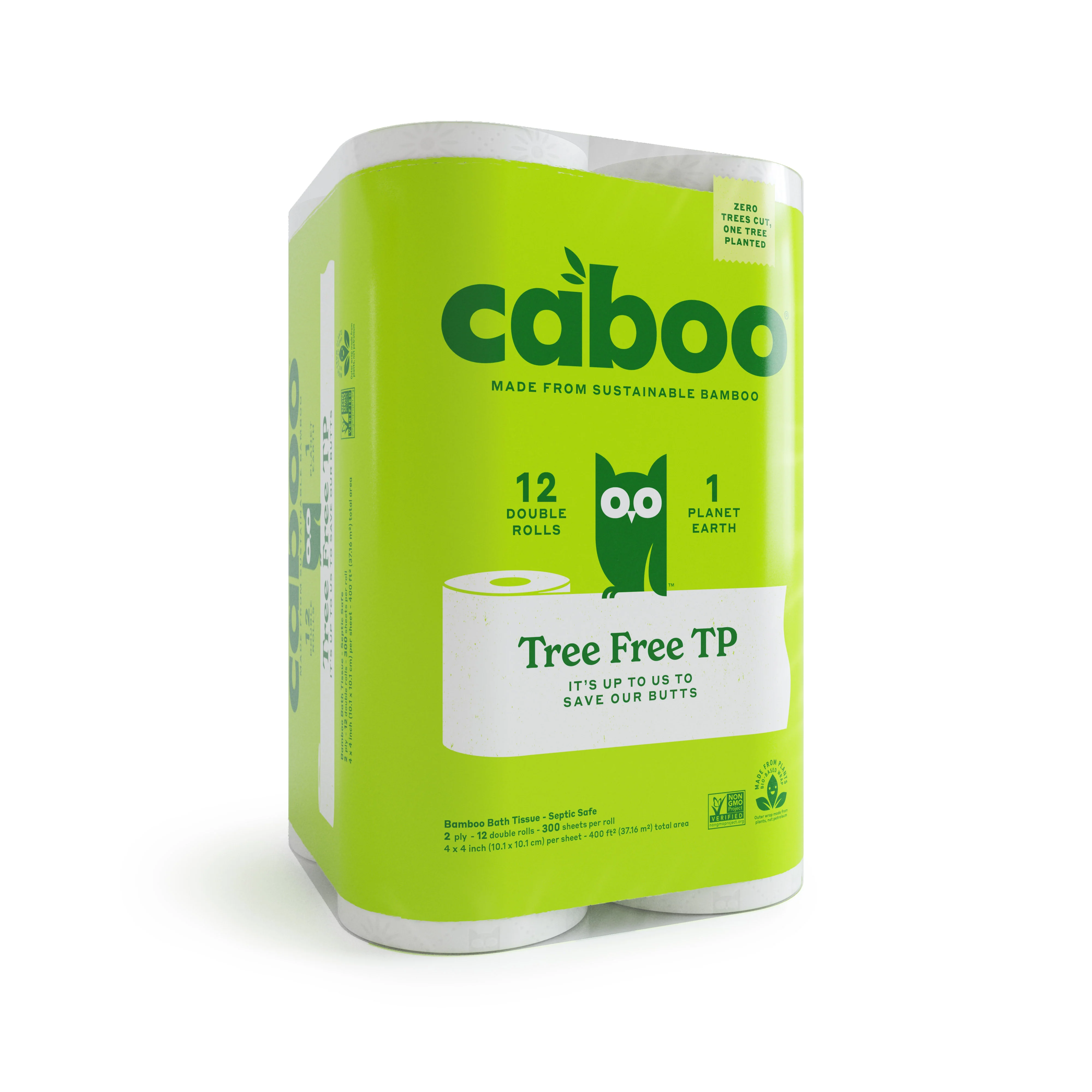 Enhanced Caboo 2-Ply Bath Tissue 300 sheets per roll Premium