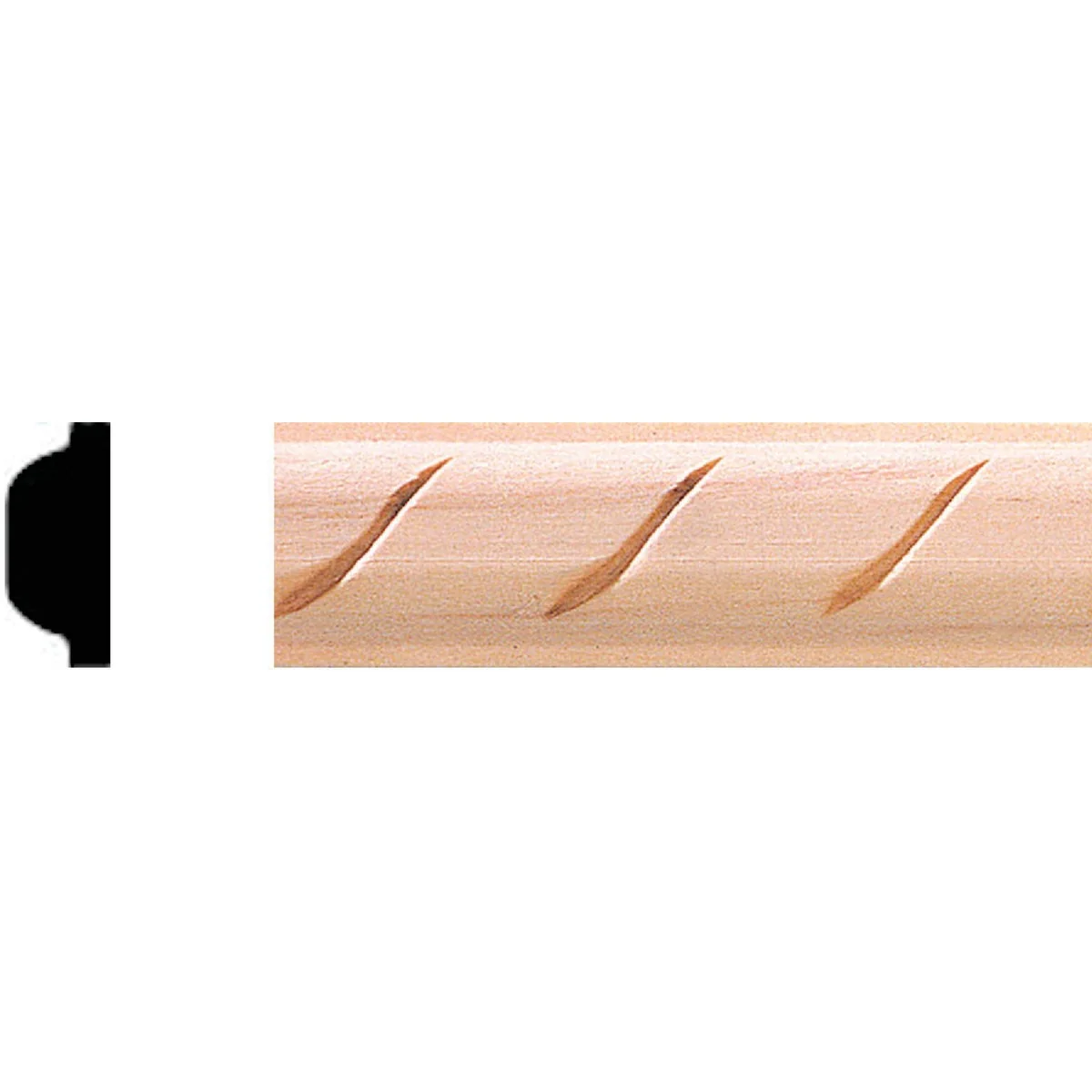 Durable House of Fara 3 8 In. x 3 4 In. x 8 Ft. Hardwood Decorative Detail Rope Molding Verified