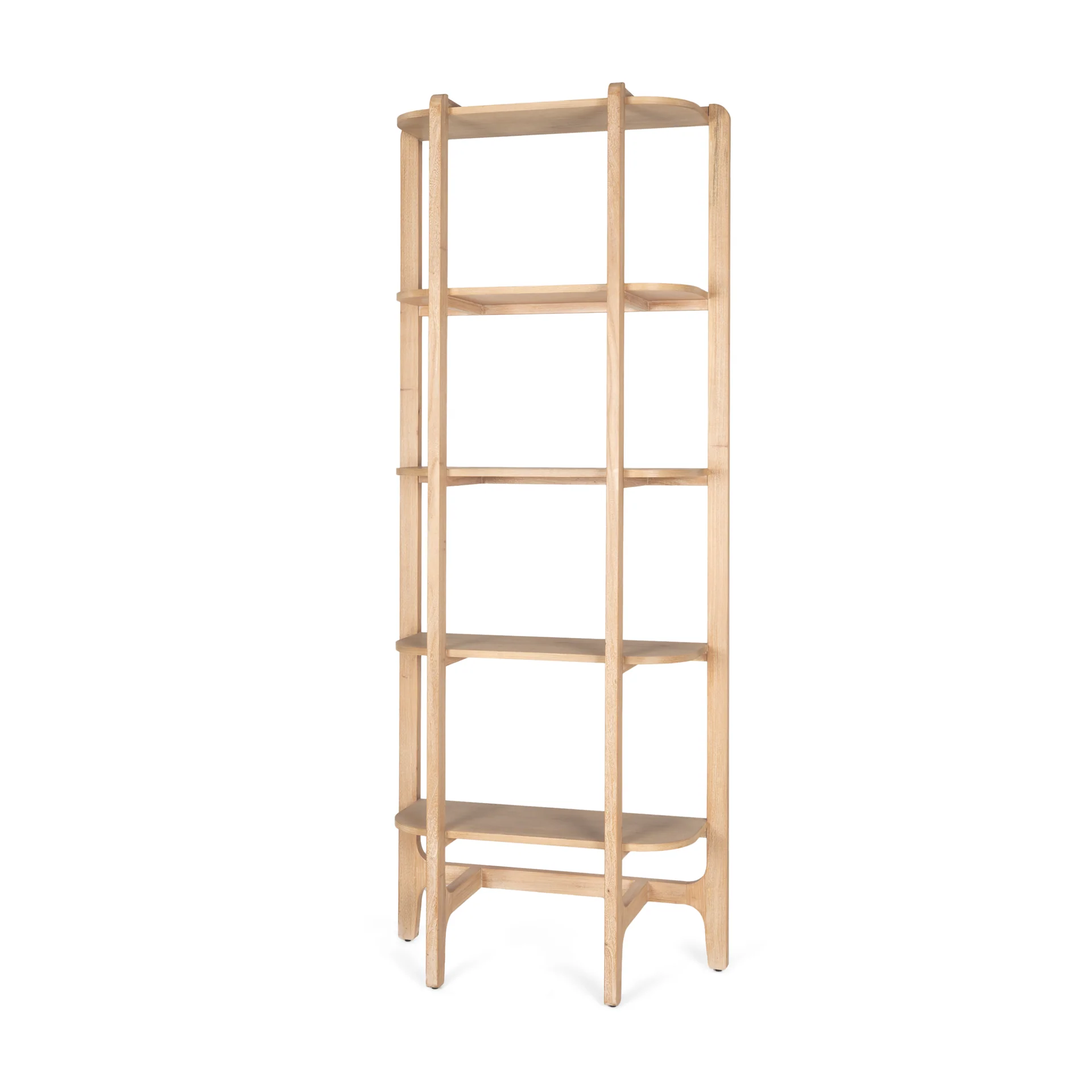 Verified Taylin Light Brown Solid Wood Open Bookshelf User-Friendly