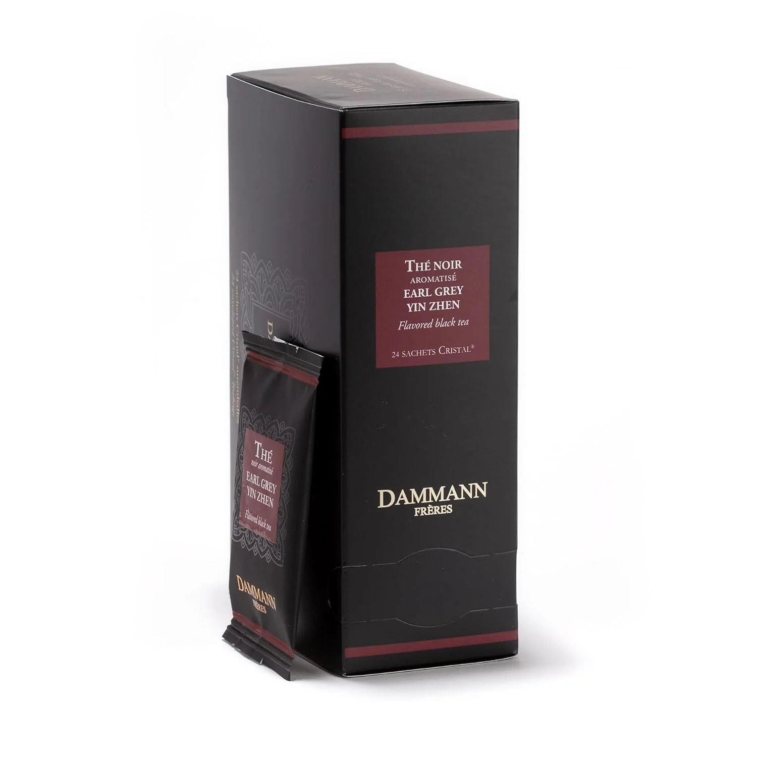 Certified Dammann Freres Sachets Earl Grey Yin Zhen Tea Bags Premium Gourmet French Black Tea Blend Bergamot Individually Wrapped 24 Count Single Pack Convenient