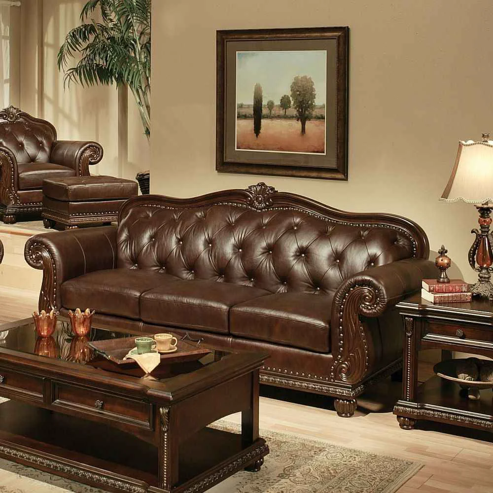 Exclusive Anondale – Sofa – Espresso Top Grain Leather Match Cherry Consistent