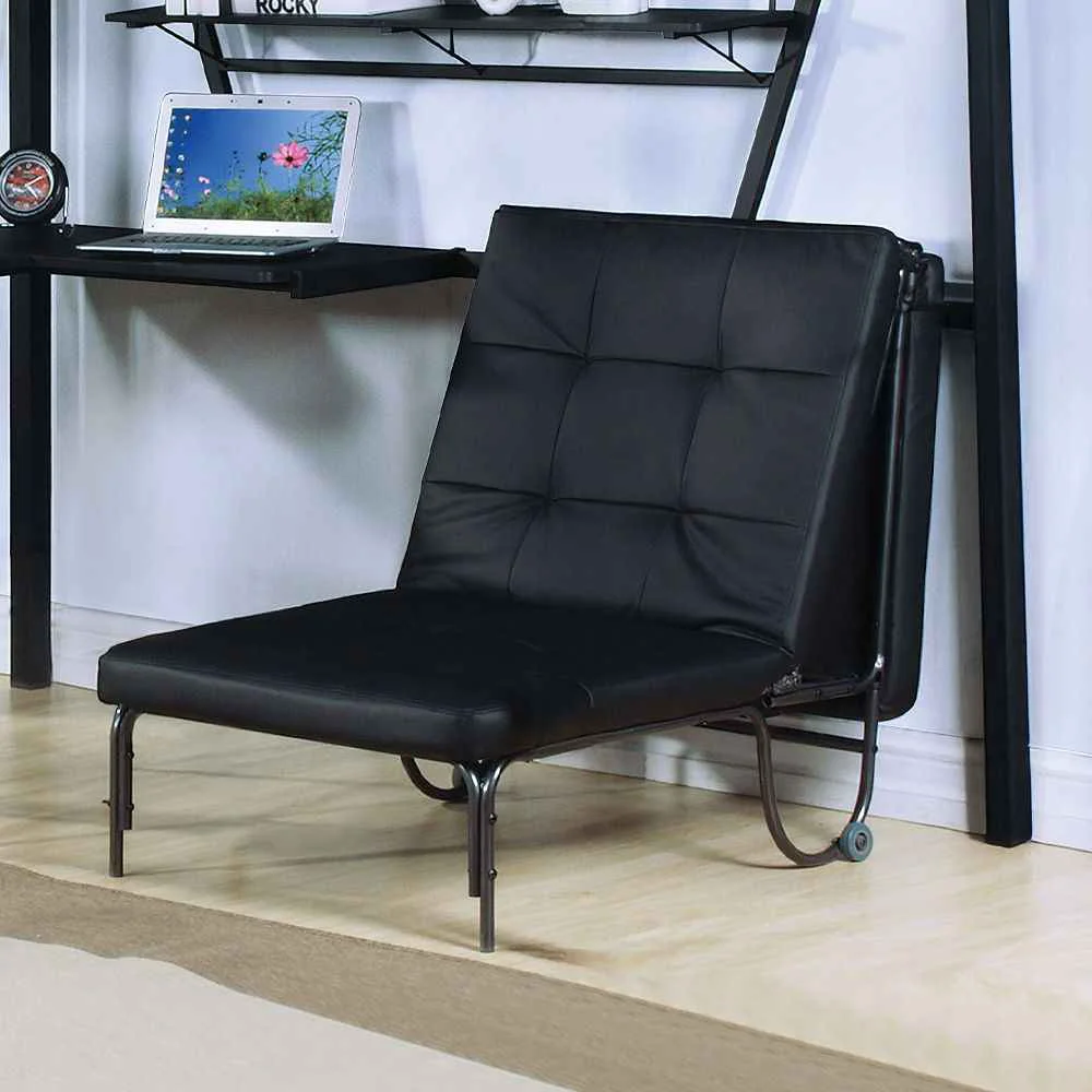 Fine Senon – Adjustable Chair Futon – Silver Black Minimalist