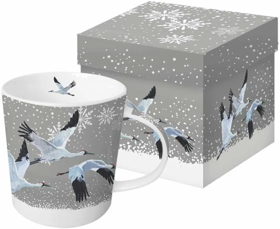 Innovative Paperproducts Design Decorative Bone China Mug Gift Box Set – Beverages Hot Cold Drinks Tea – Artistic Designs Decorated Mugs – 13.5 Ounces Sophisticated