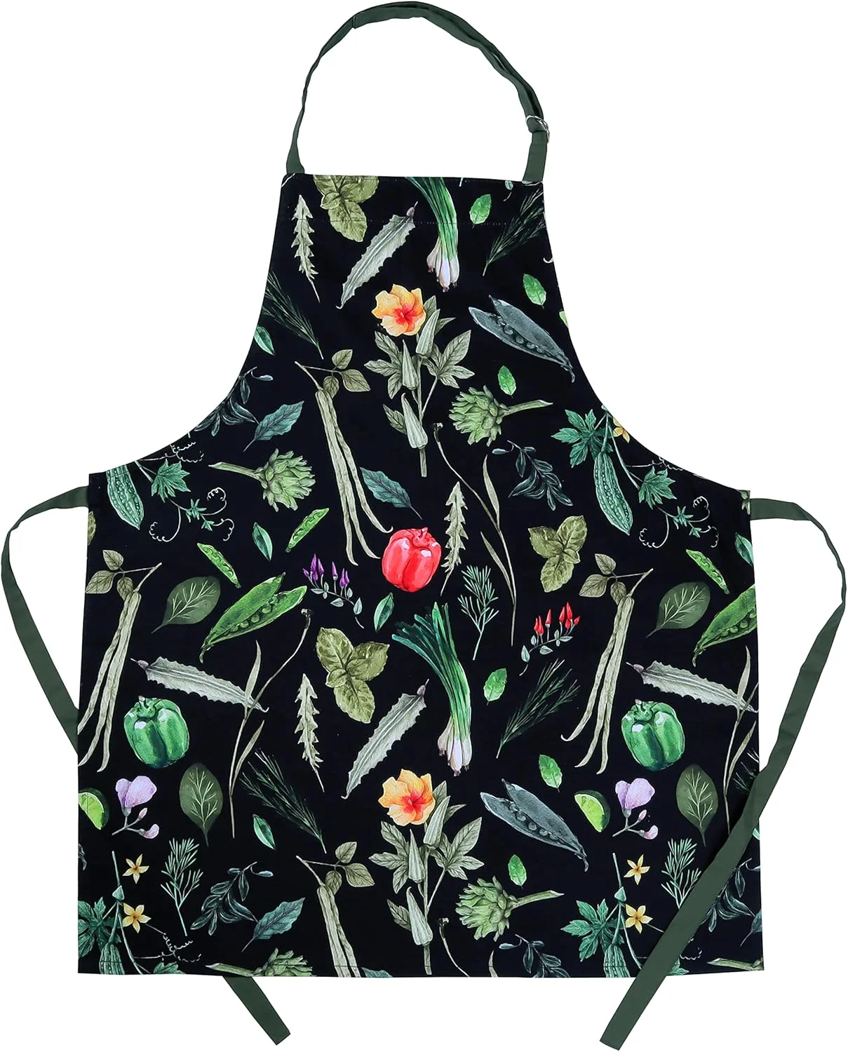 Enhanced Amour Infini Cotton Kitchen Apron with Adjustable Strap Waist Ties Reusable Spring Aprons for Baking Cooking Gardening 27.5 x 33 Inches Lightweight
