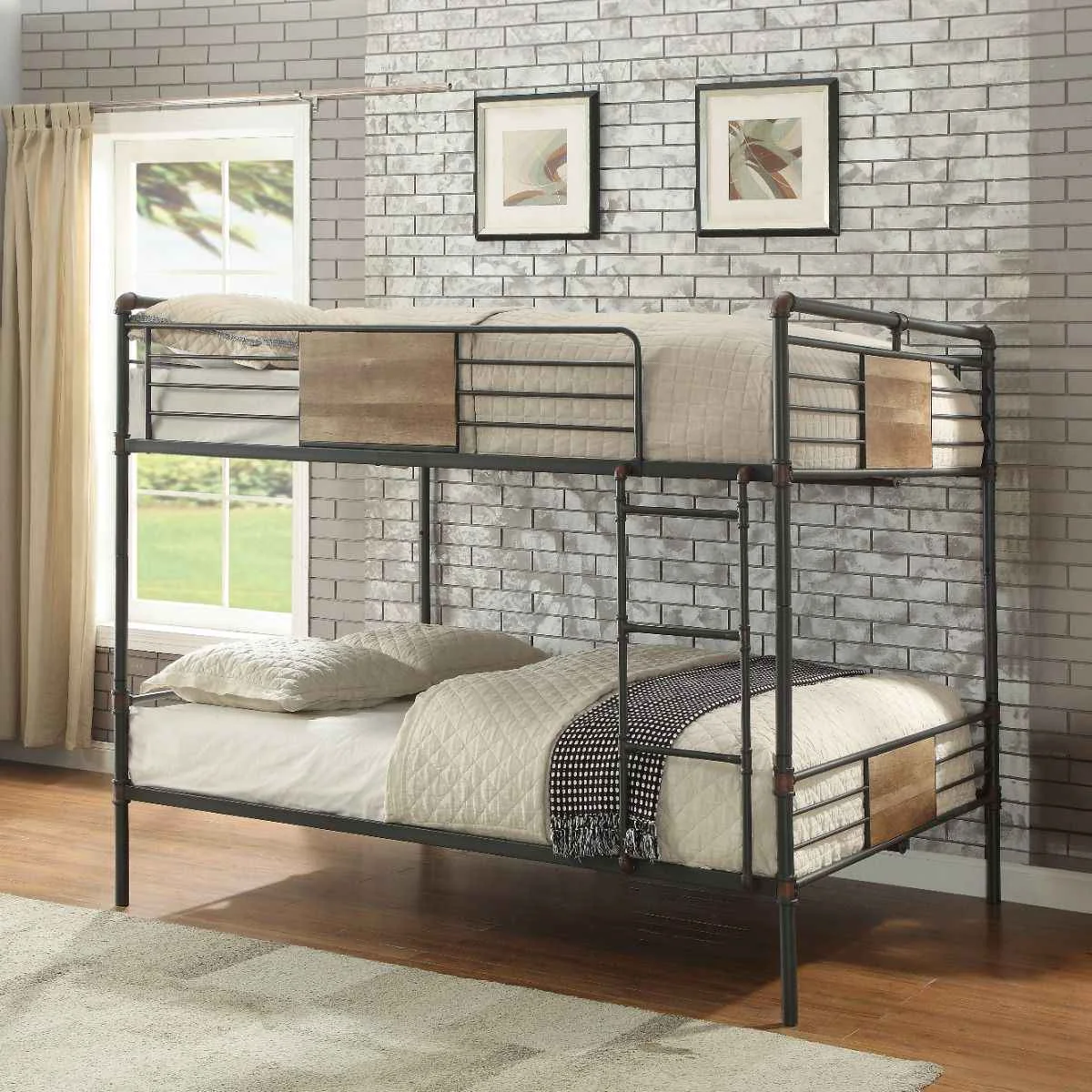 Artisan Brantley – Double Queen Bunk Bed – Sandy Black Dark Bronze Hand-Brushed Practical