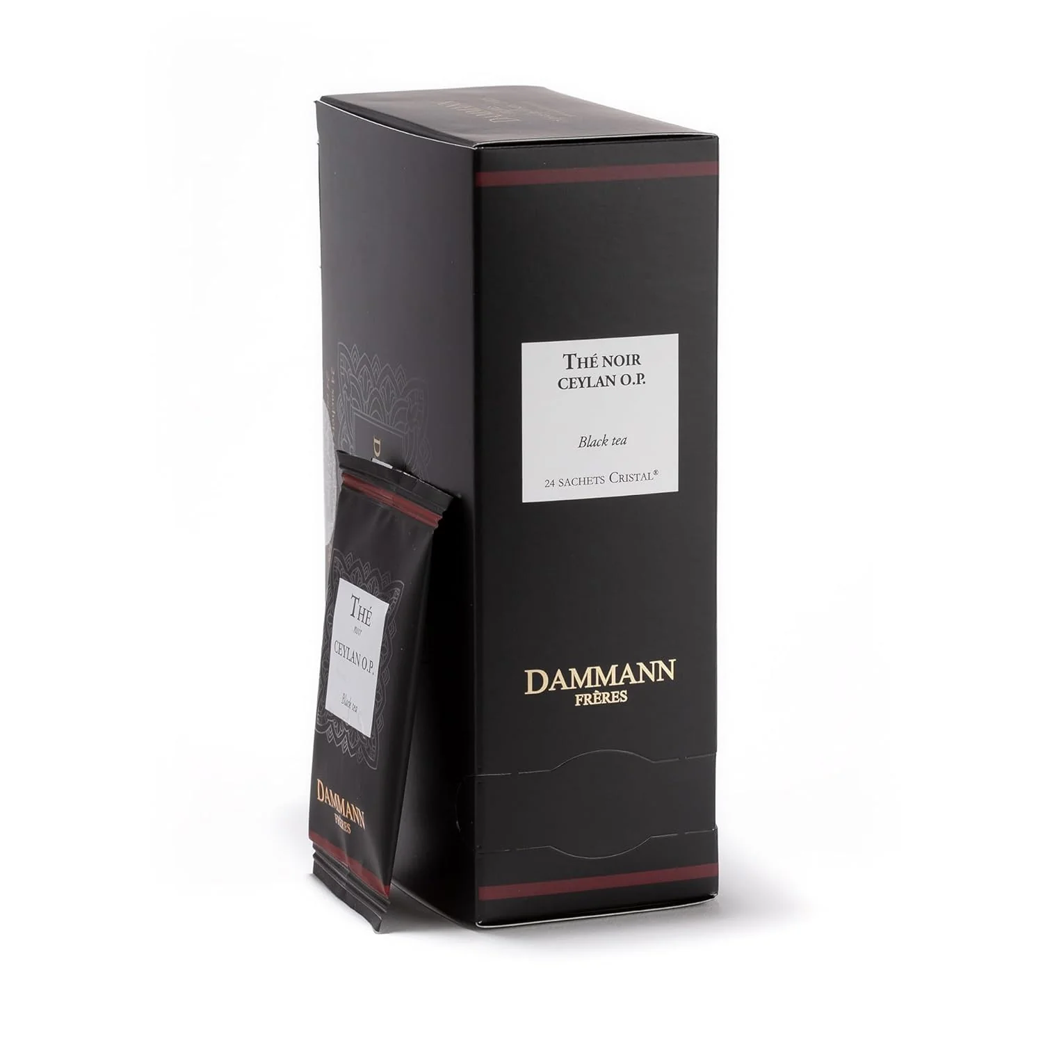 Crafted Dammann Freres Satchets Ceylan O.P. Tea Bags Premium Gourmet French Black Tea Individually Wrapped 24 Count Single Pack Durable