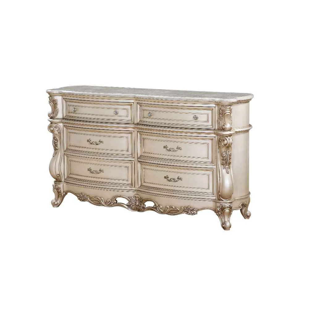 Traditional Gorsedd – Dresser With Marble Top – Marble Top Golden Ivory Safe