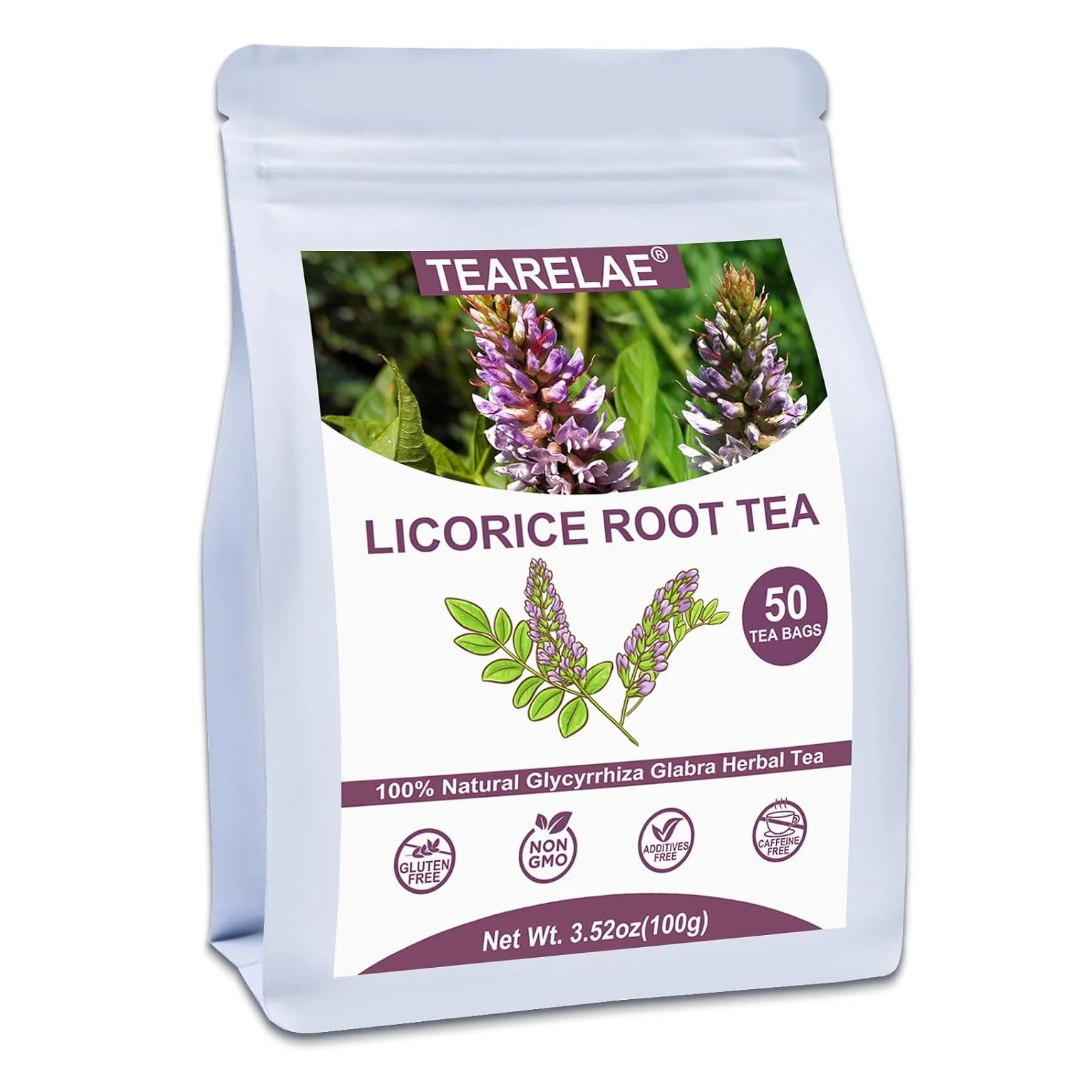 Smooth TEARELAE – Licorice Root Tea Bags 50 Count Licorice Root Herbal Tea Naturally sweet root flavor smooth for soothing herbal blends promote respiratory health Versatile
