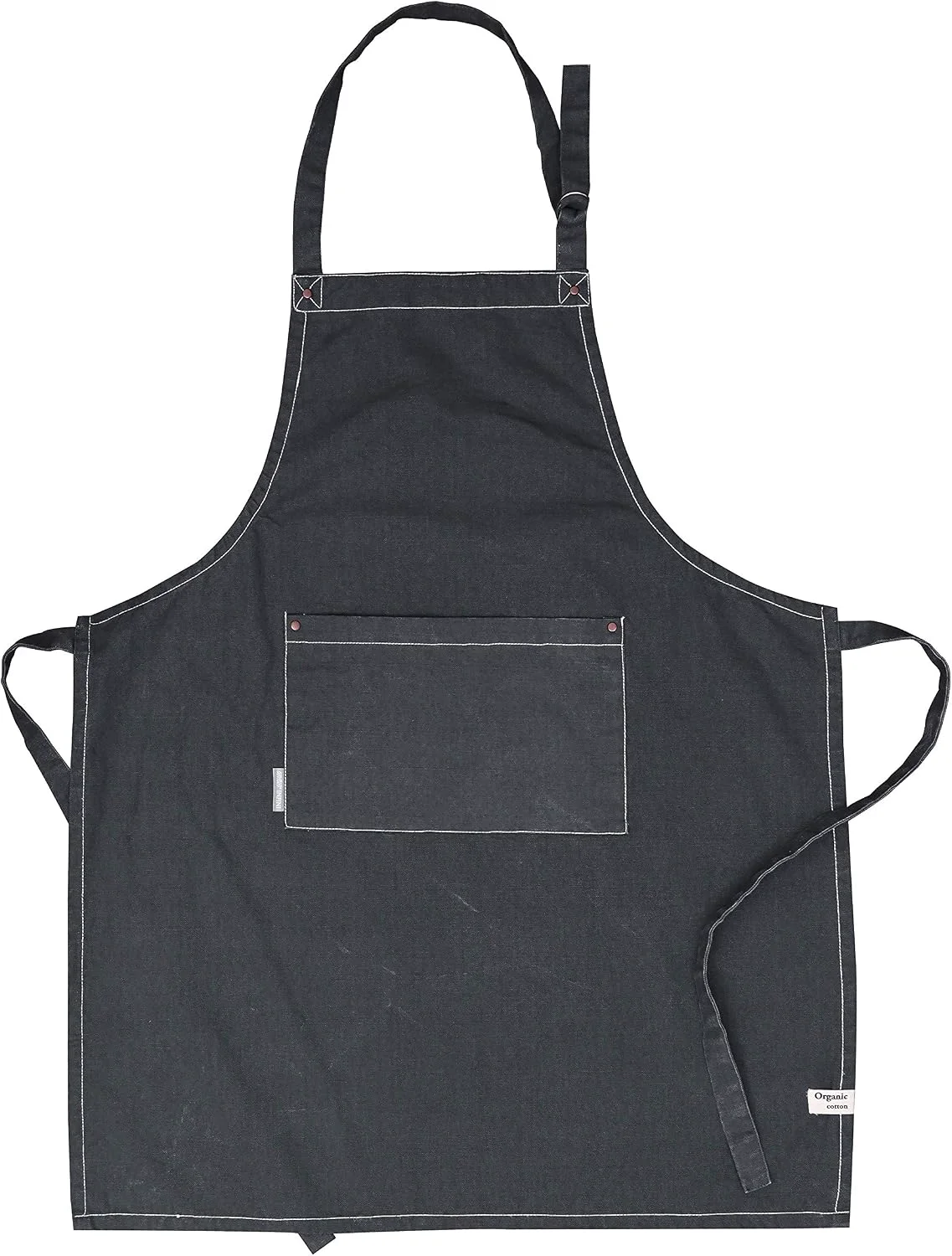 Soft Cotton Solid Aprons for Women with Pocket Adjustable Strap and Waist Ties Washed Chef Aprons for Cooking Baking and Gardening 27.5 x 33 Inches – Gray Easy-to-Use