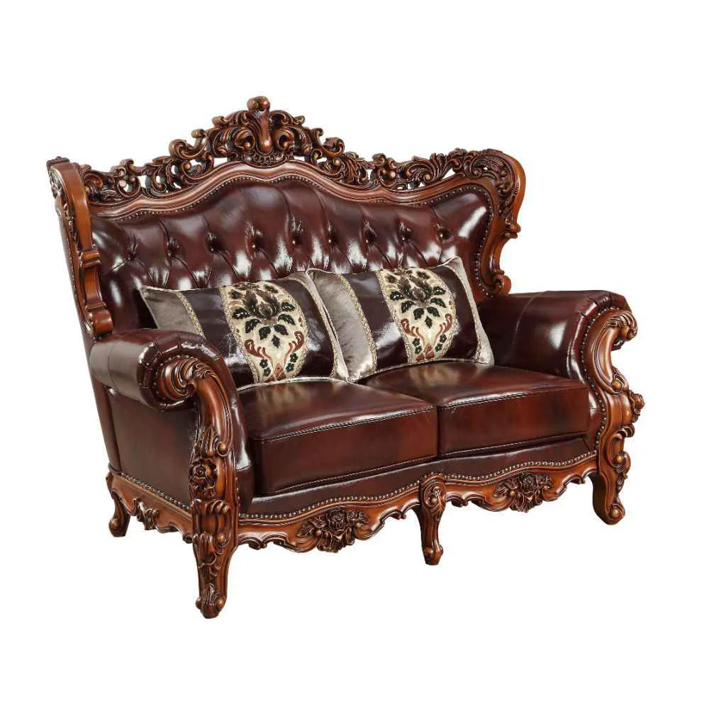 Selected Eustoma – Loveseat – Cherry Top Grain Leather Match Walnut Proven