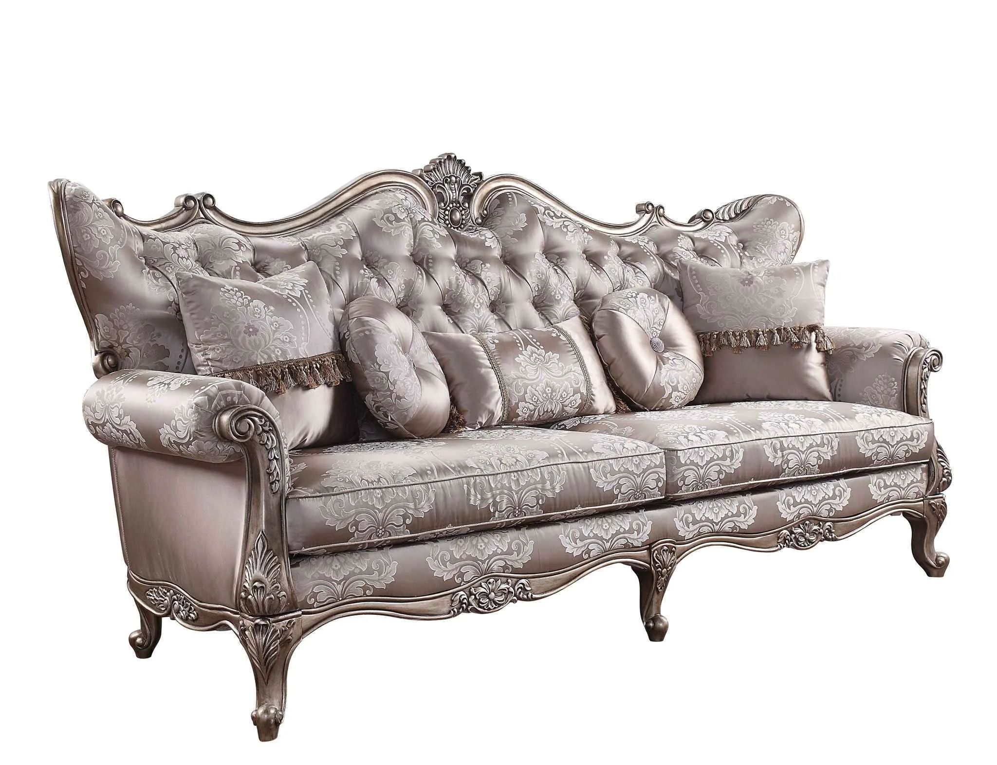 Original Jayceon – Sofa With 5 Pillows – Fabric Champagne Modern