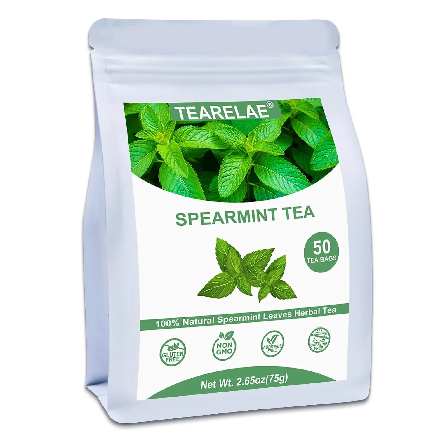 Healthy TEARELAE – Spearmint Tea Bags 50 Count Spearmint Leaves Herbal Tea Cooling mint aroma Non-GMO and caffeine- supports digestion and naturally freshens breath Unique