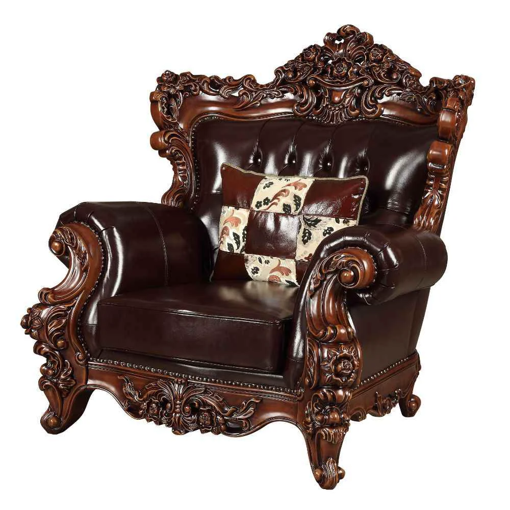 Lightweight Forsythia – Chair – Espresso Top Grain Leather Match Walnut Soft