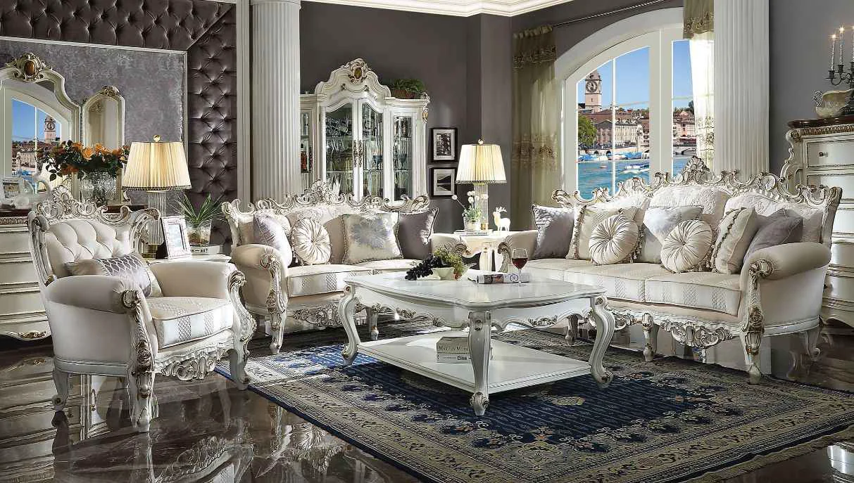 Professional Picardy II – Sofa With 7 Pillows – Fabric Antique Pearl Unique