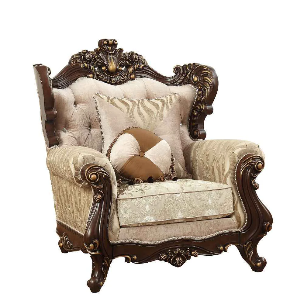 Premium Shalisa – Chair With 2 Pillows Same Lv01587 – Fabric Walnut Fashionable