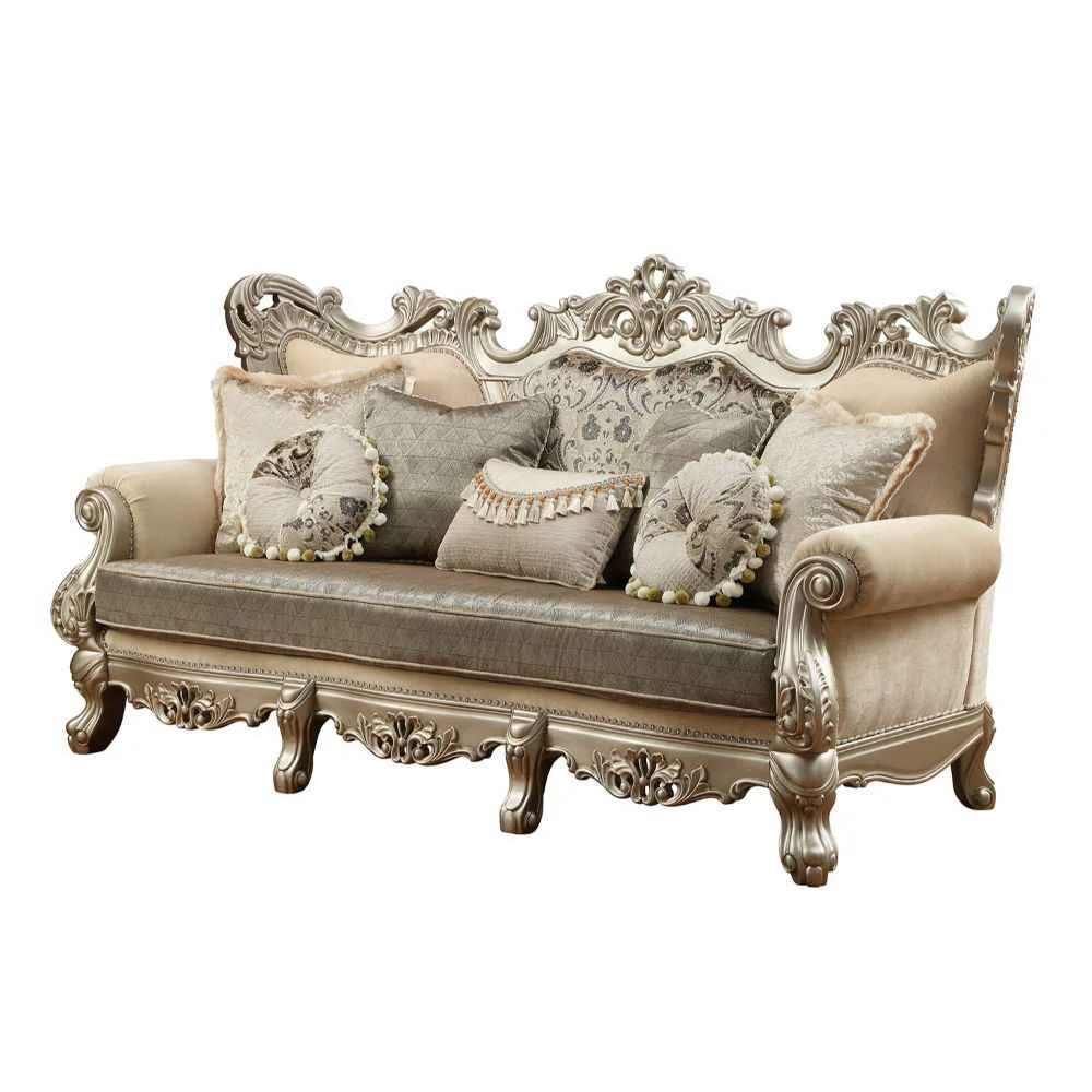 Sustainable Ranita – Sofa With 7 Pillows – Fabric Champagne Traditional