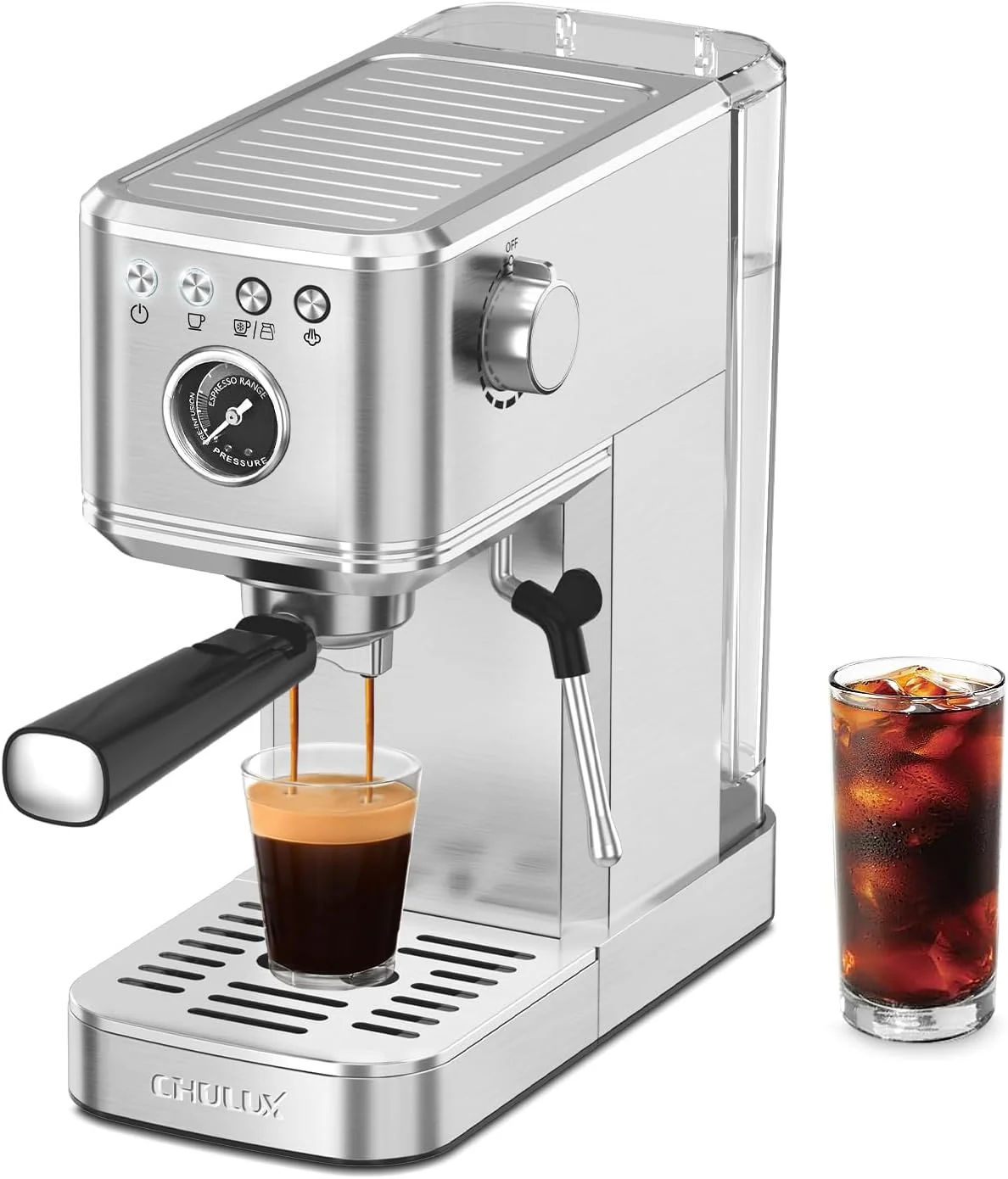 Top-Quality Chulux Elite Espresso Machine 20 Bar Hot and Ice Espresso Maker with Steam Wand for Americano Latte Cappuccino Fast