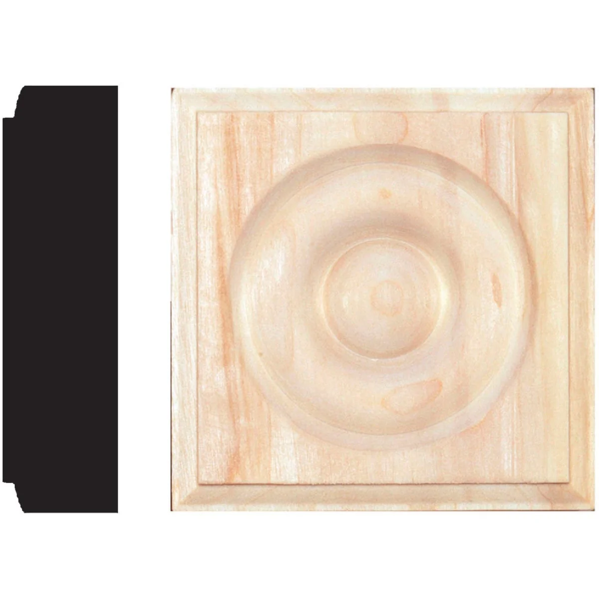 Trusted House of Fara 7 8 In. x 3-1 4 In. Unfinished Hardwood Rosette Block Superior