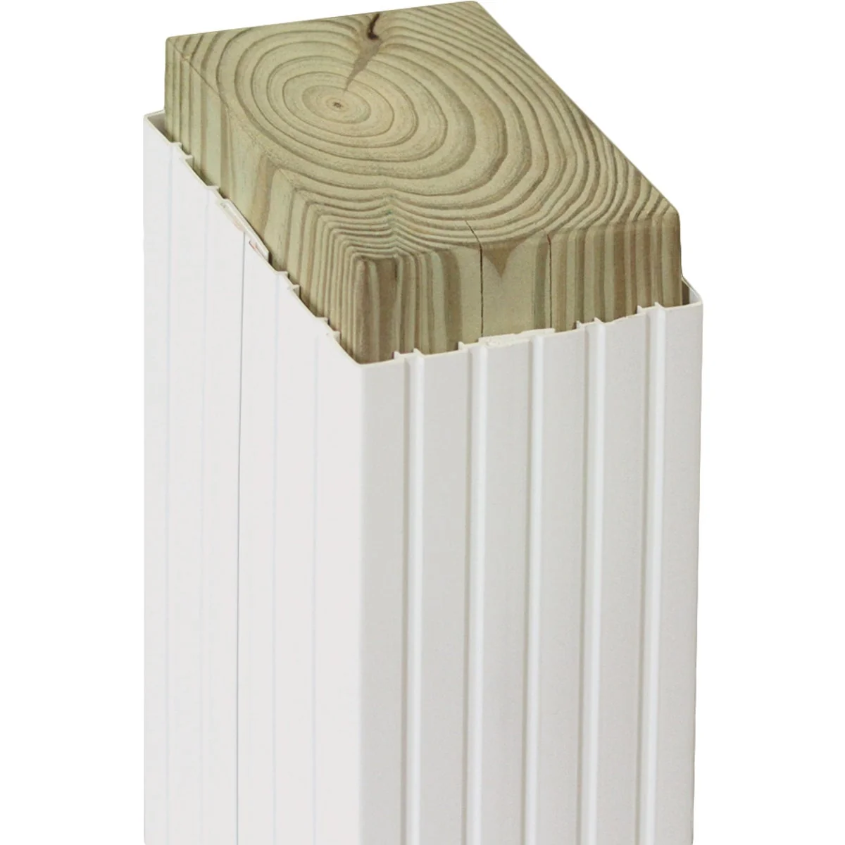 Selected Beechdale 4 In. W. x 4 In. H. x 102 In. L. White PVC Fluted Post Wrap Fashionable
