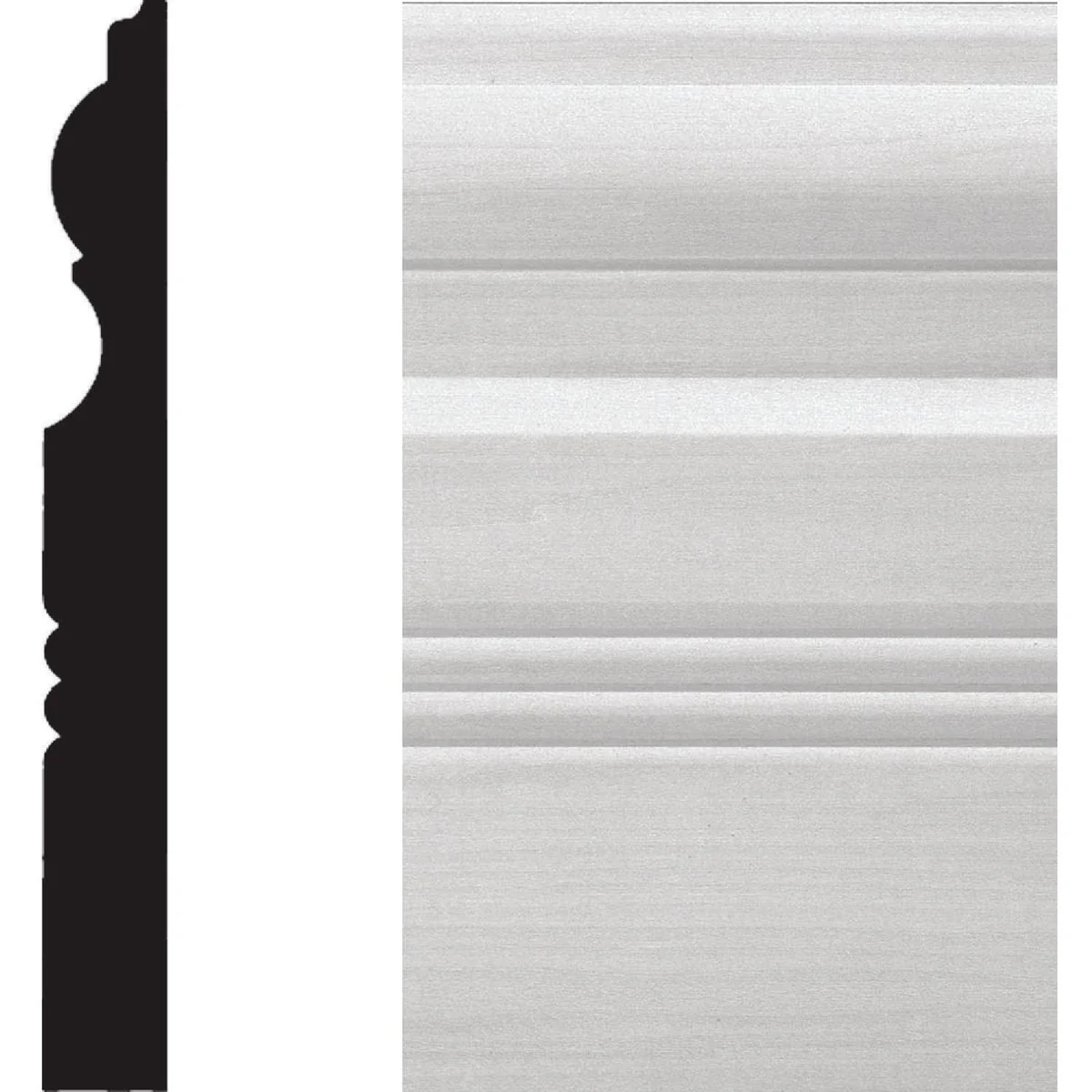First-Class House of Fara 3 4 In. W. x 6-1 2 In. H. x 8 Ft. L. White MDF Victorian Base Molding User-Friendly