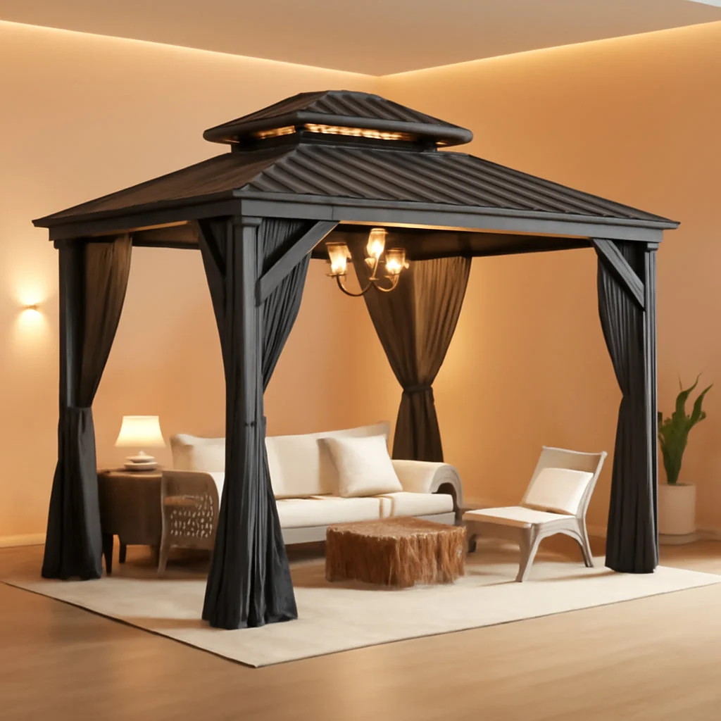 Superior 9.5X9.5Ft Outdoor Hardtop Gazebo Ventilated Roof Aluminum Professional