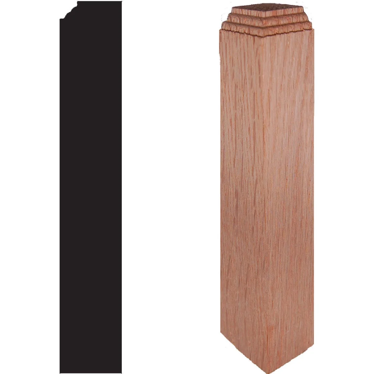 Functional House of Fara 1 In. x 1 In. x 6 In. Solid Red Oak Inside Corner Block Elite