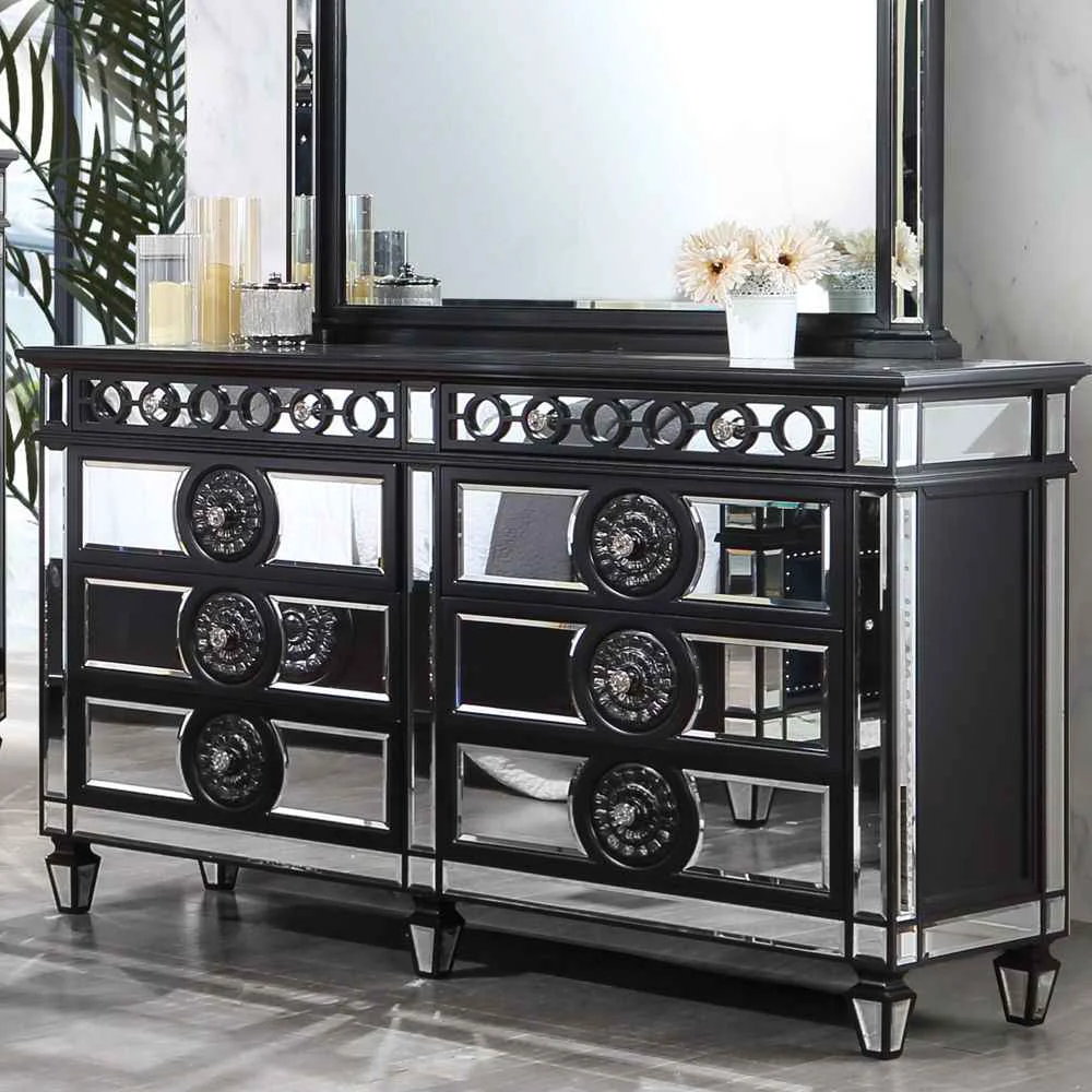 Responsible Varian II – Dresser – Mirrored Black Sliver Carefully Designed