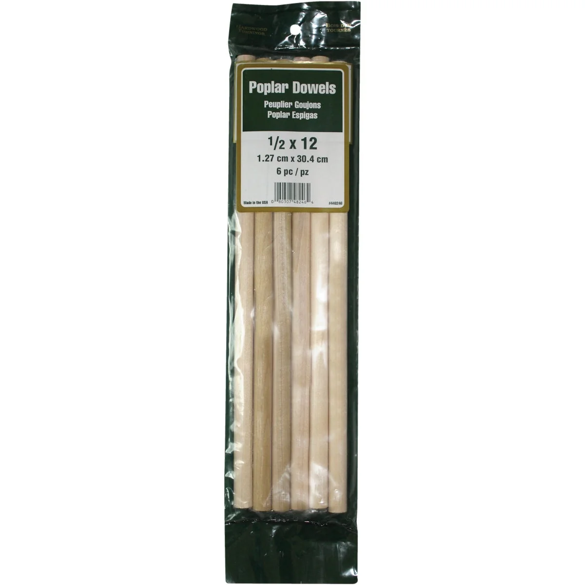Specialty Madison Mill 1 2 In. x 12 In. Poplar Dowel Rod 6 Pieces High-Grade