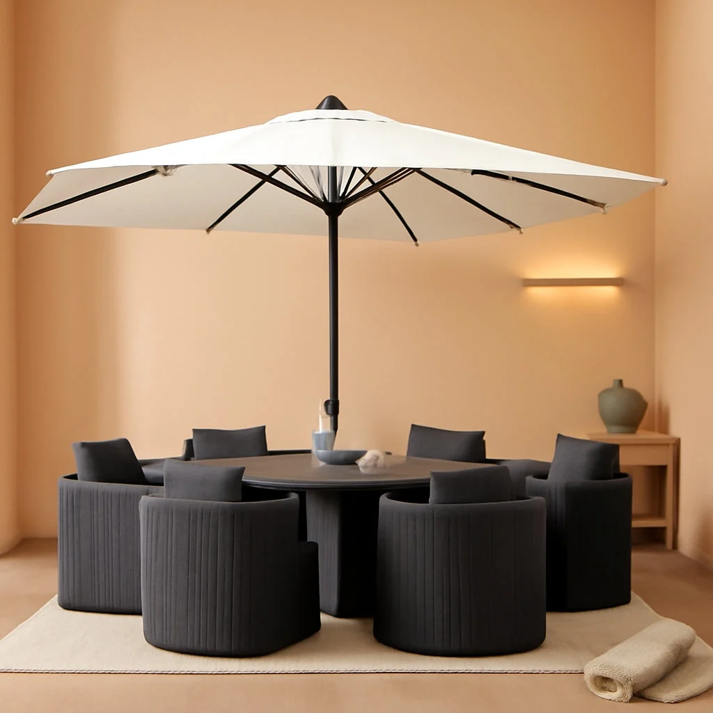 Solid 10×10 Patio Umbrella White Outdoor Weatherproof Durable Unique