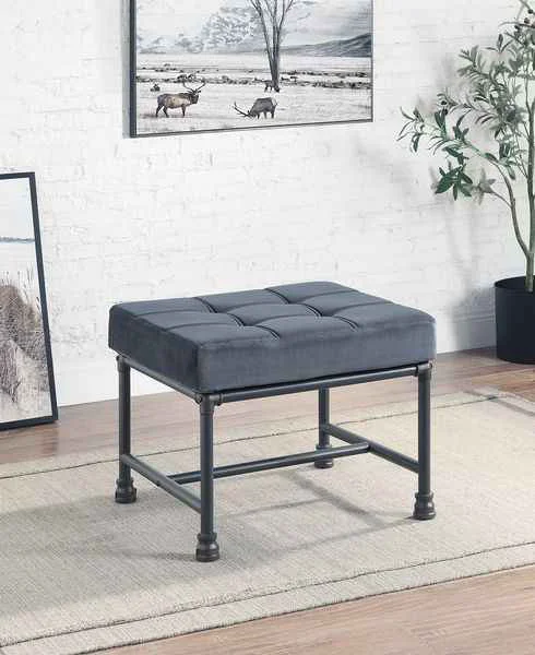 Classic Brantley – Ottoman – Gray Velvet Sandy Gray Luxury