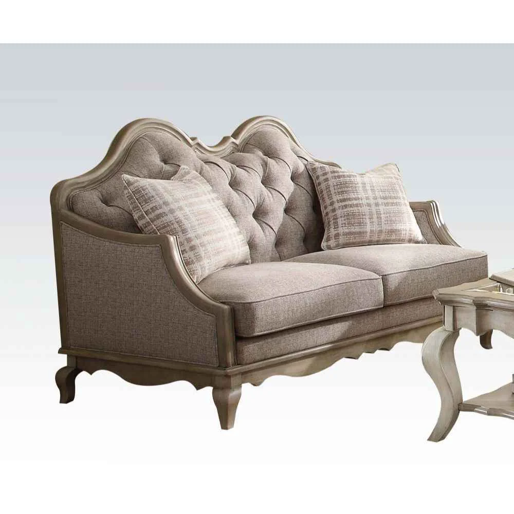 Professional Chelmsford – Loveseat With 2 Pillows – Beige Fabric Antique Taupe Breathable