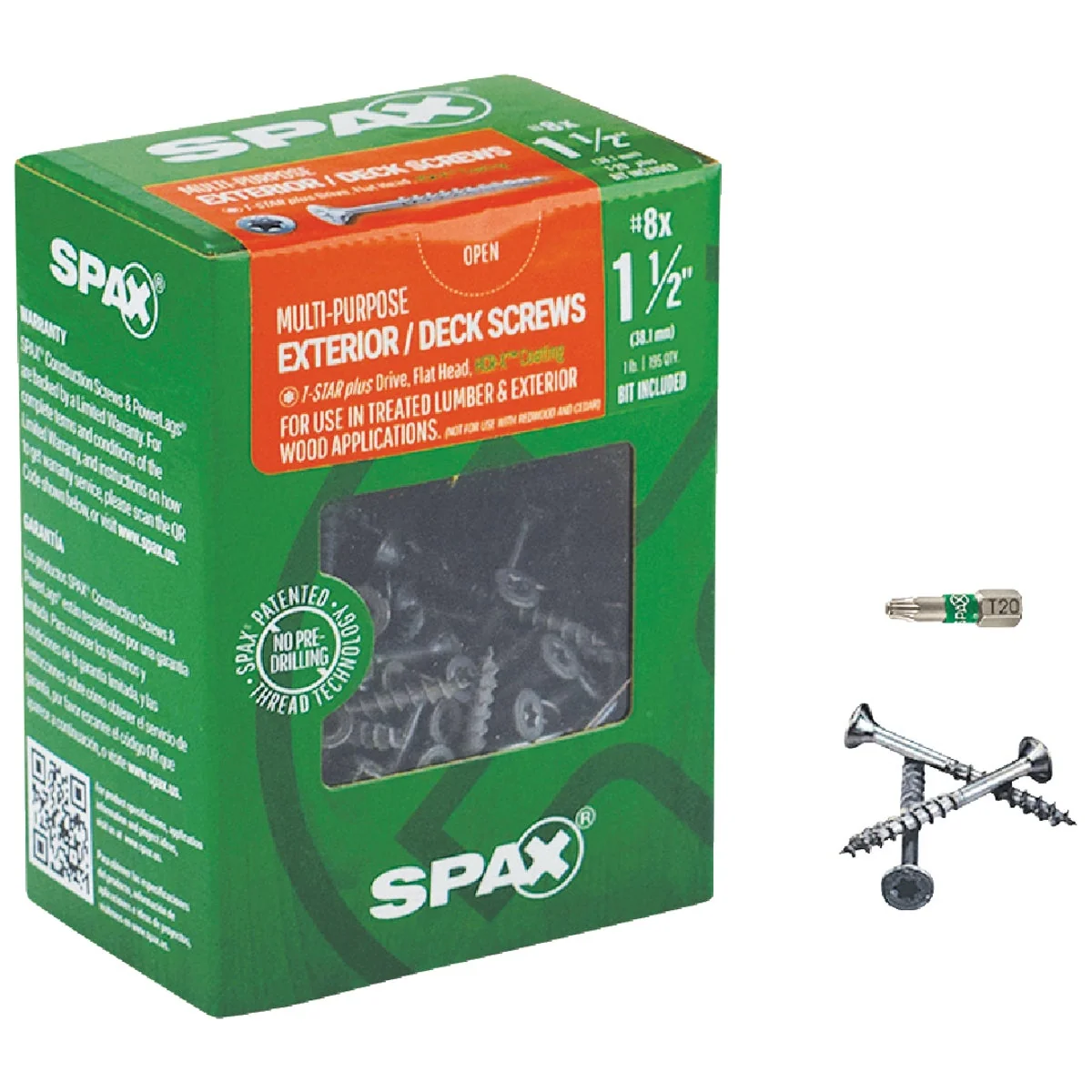 Casual Spax 8 x 1-1 2 In. Flat Head Exterior Multi-Material Construction Screw 1 Lb. Box Refined