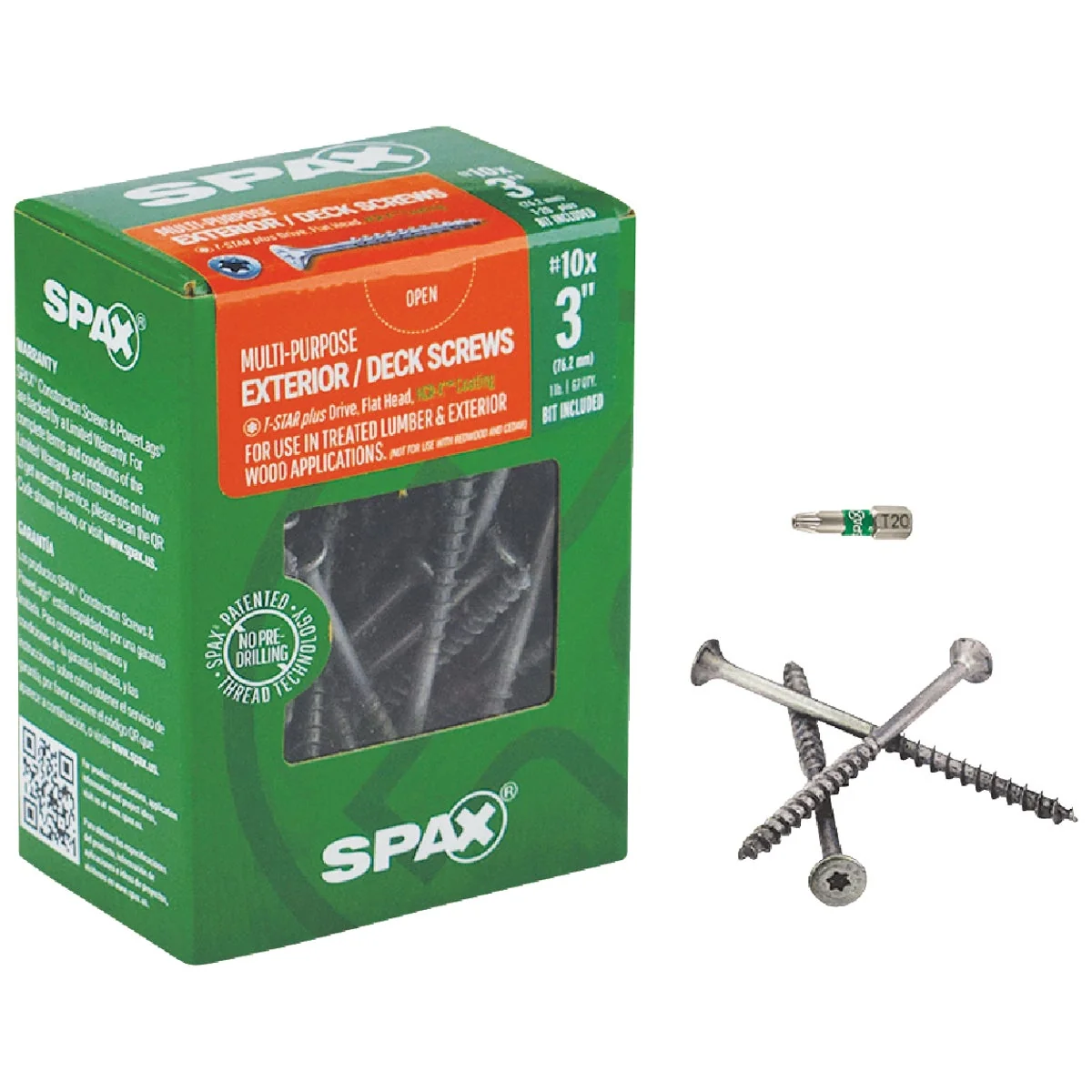 Solid Spax 10 x 3 In. Flat Head Exterior Multi-Material Construction Screw 1 Lb. Box Proven