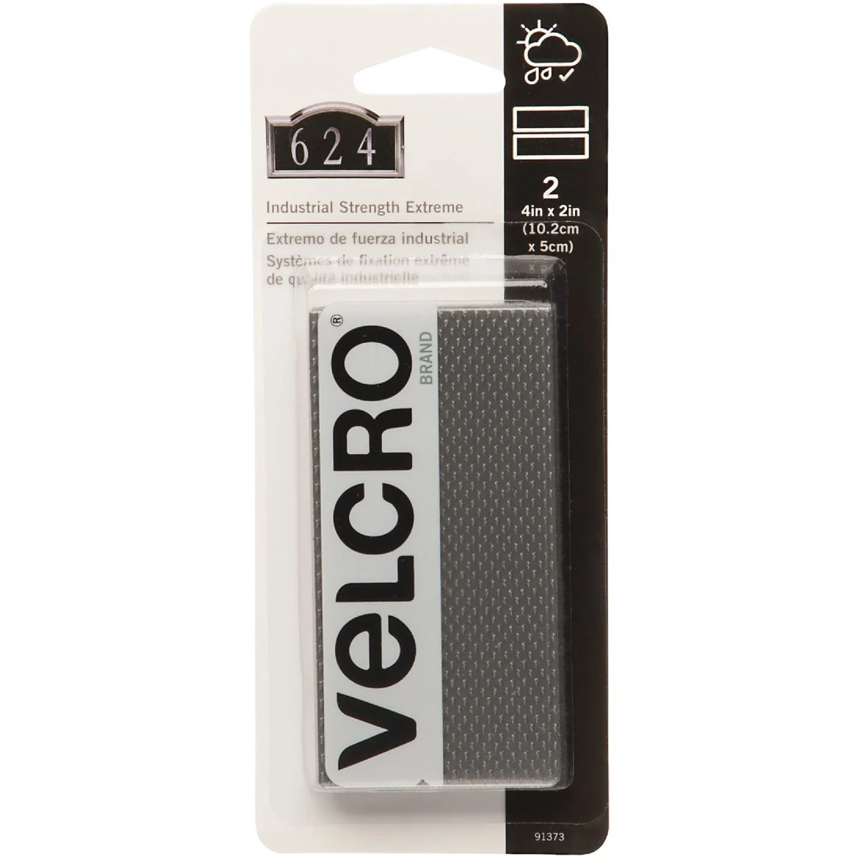 Minimalist VELCRO Brand Industrial Strength Extreme Black 2 In. x 4 In. Adhesive Hook Loop Strip 2 Ct. Versatile