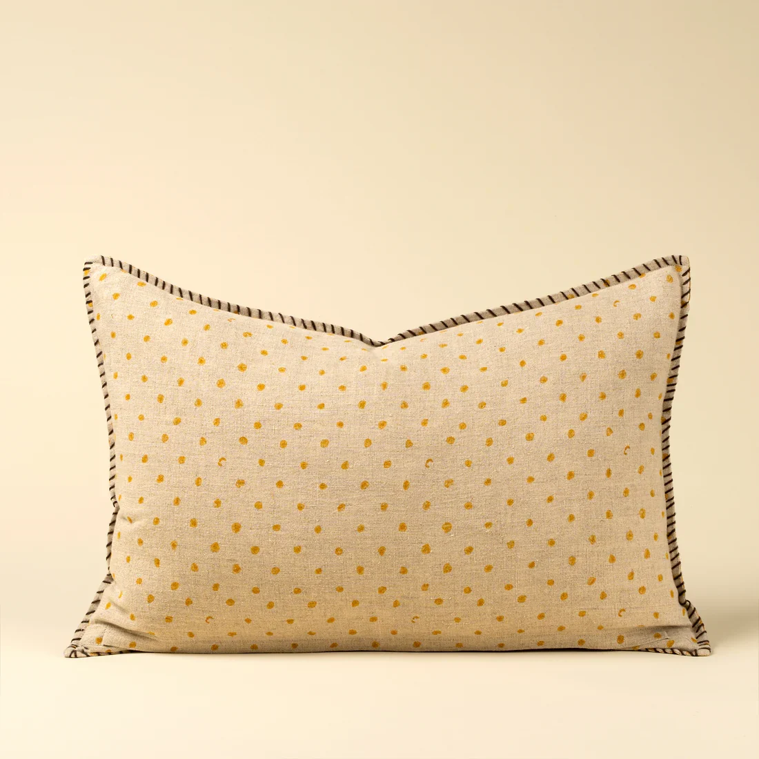 Fashionable Dash Dot Linen Pillow 16 X 24 Excellent