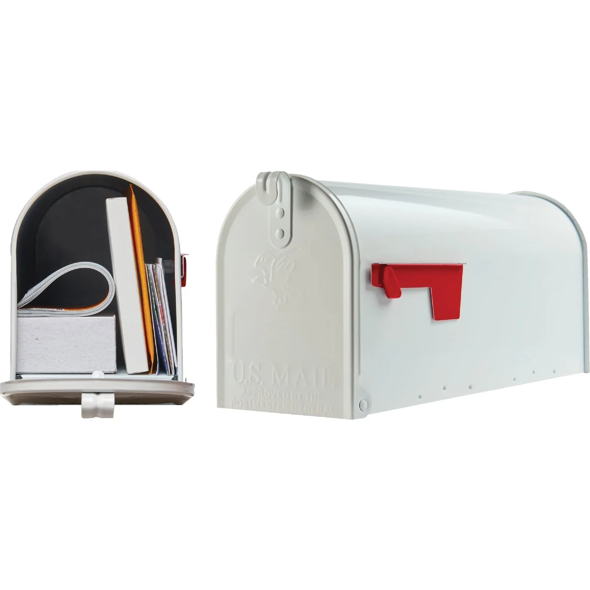 Sustainable Gibraltar Elite T1 White Steel Rural Post Mount Mailbox Elegant