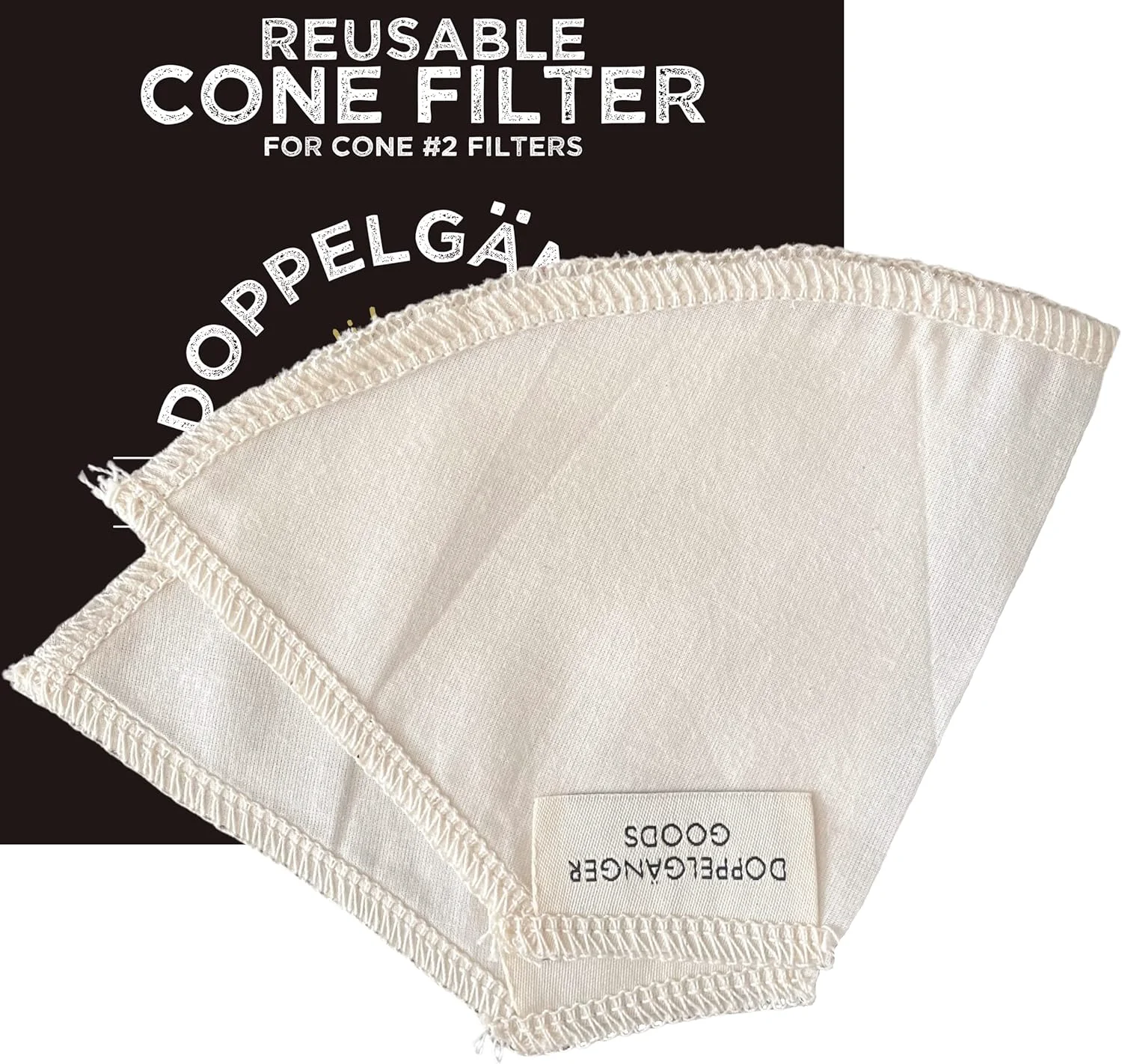 Detailed 2-Pack Reusable Organic Cotton Cone 2 Coffee Filter — Cloth Filters for Coffee Dripper Smart