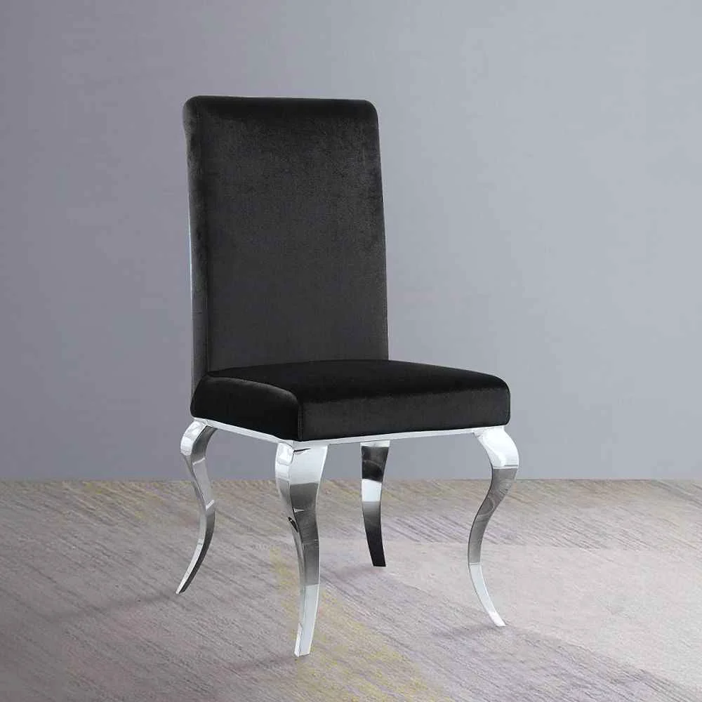 High-Performance Fabiola – Side Chair Set of 2 – Black Fabric Stainless Steel Unique