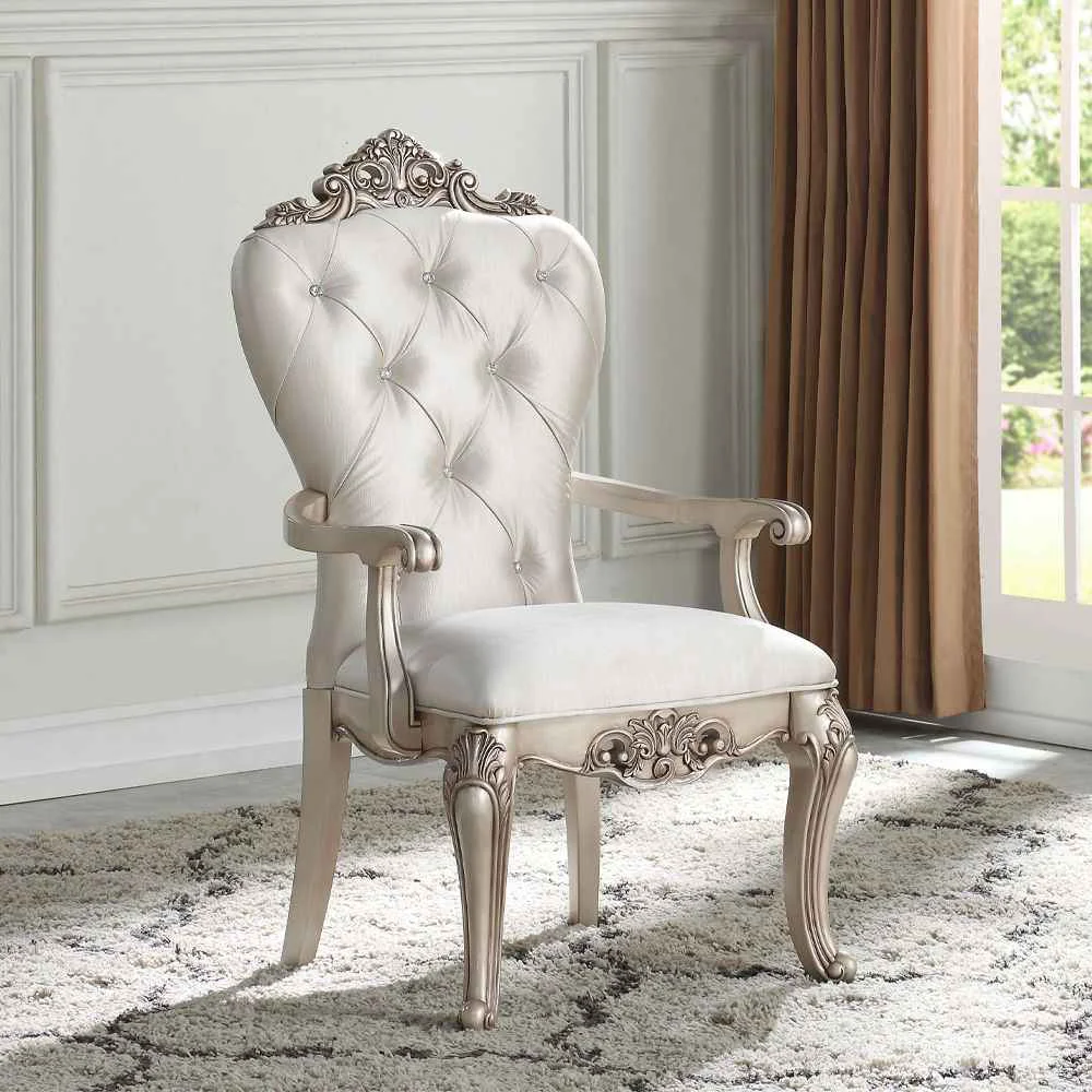 Recyclable Gorsedd – Arm Chair Set of 2 – Cream Fabric Golden Ivory First-Class
